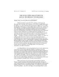 The Evaluative Relevance of Social Studies of Technology1