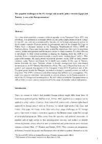 The Populist Challenges to the EU Foreign and Security Policy Towards Egypt and Tunisia: a Case of De-Europeanisation?