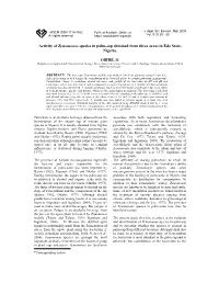 Activity of Zymomonas Species in Palm- Sap Obtained
