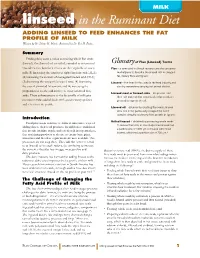 Background Information on Key Fats in Milk and Beef
