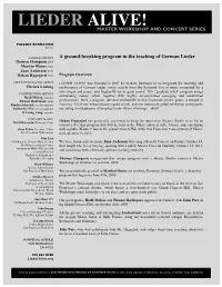 LIEDER ALIVE! 2012 Overview