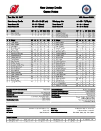 New Jersey Devils Game Notes