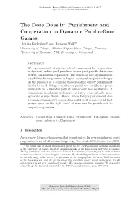 Punishment and Cooperation in Dynamic Public-Good Games