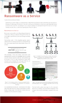 Ransomware As a Service