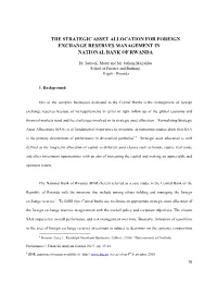 The Strategic Asset Allocation for Foreign Exchange Reserves Management in National Bank of Rwanda