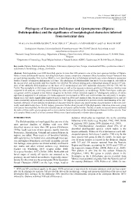 Diptera: Dolichopodidae) and the Significance of Morphological Characters Inferred from Molecular Data