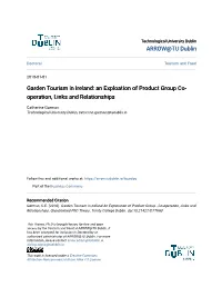 Garden Tourism in Ireland: an Exploation of Product Group Co- Operation, Links and Relationships