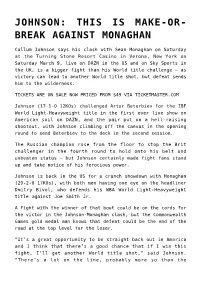 Johnson: This Is Make-Or- Break Against Monaghan