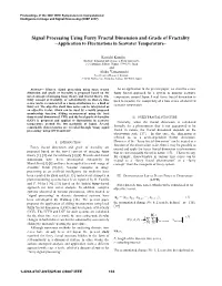 Signal Processing Using Fuzzy Fractal Dimension and Grade of Fractality –Application to Fluctuations in Seawater Temperature–