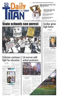 State Schools See Unrest Gordon Given High Honor