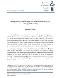 Thoughts on Grand Strategy and the United States in the Twenty-First Century