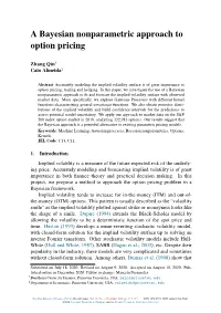A Bayesian Nonparametric Approach to Option Pricing