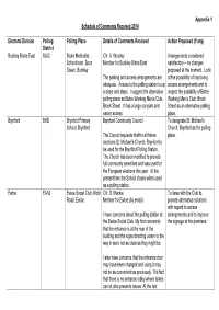Appendix 1 Schedule of Comments Received 2014 Electoral Division