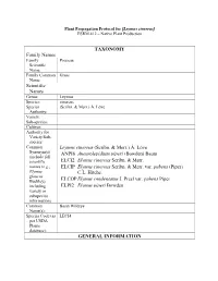Draft Plant Propagation Protocol