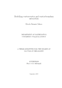 Modelling Vortex-Vortex and Vortex-Boundary Interaction
