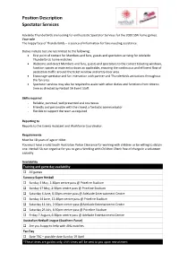 Position Description Spectator Services