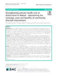 Strengthening Primary Health Care at District-Level in Malawi-Determining