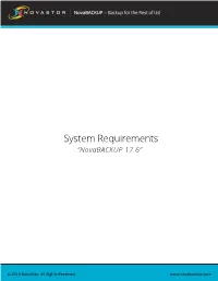 System Requirements “Novabackup 17.6”