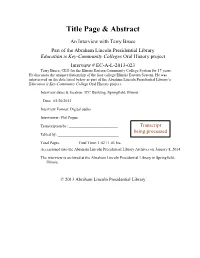 Title Page & Abstract