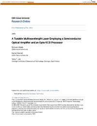 A Tunable Multiwavelength Laser Employing a Semiconductor Optical Amplifier and an Opto-VLSI Processor