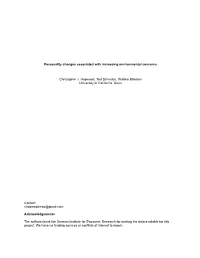 Personality Changes Associated with Increasing Environmental Concerns