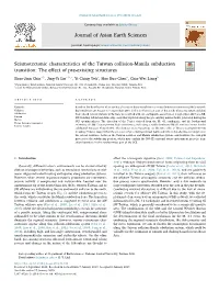 Seismotectonic Characteristics of the Taiwan Collision-Manila Subduction Transition the Effect of Pre-Existing Structures