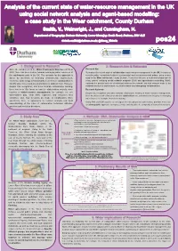 Water-Resource Management in the UK Using Social Network Analysis and Agent-Based Modelling: a Case Study in the Wear Catchment, County Durham Smith, V