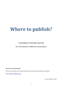 Where to Publish?