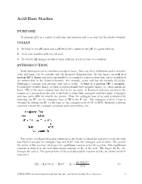 Acid-Base Studies