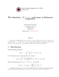 And Some Well-Known Sequences