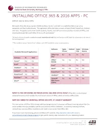 Installing Office 365 & 2016 Apps