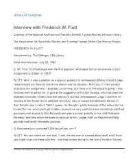 Interview with Frederick W. Flott