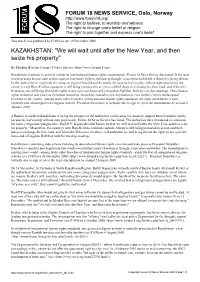 KAZAKHSTAN: "We Will Wait Until After the New Year, and Then Seize His Property"