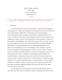 Preprint Ellis, NC (2013). Second Language Acquisition. in Oxford Handbook of Construction Grammar
