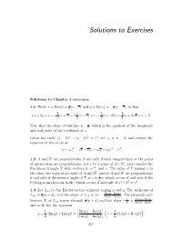 Solutions to Exercises