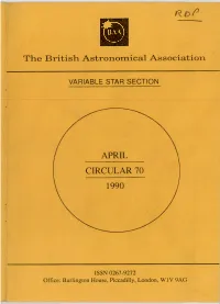 Variable Star Section Circular 70