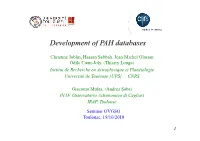 Development of PAH Databases