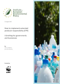 How to Implement Extended Producer Responsibility (EPR) a Briefing For