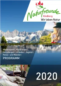 Jahresprogramm Der Naturfreunde Kindberg 2020