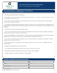 Net Asset Value Purchase Application Attach To: Account Application Or IRA Application