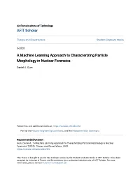 A Machine Learning Approach to Characterizing Particle Morphology in Nuclear Forensics