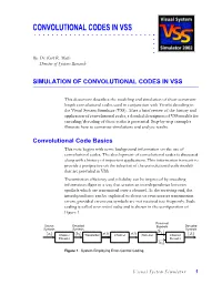 Convolutional Codes in Vss