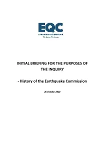 Initial Briefing for the Purposes of the Inquiry