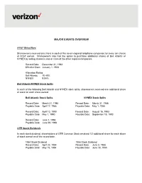 Major Events Overview (PDF)