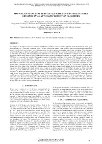 Mapping of Planetary Surface Age Based on Crater Statistics Obtained by an Automatic Detection Algorithm