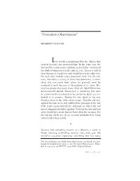 “Unmodern Observations”