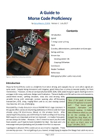 A Guide to Morse Code Proficiency by Gary Hinson, Zl2ifb Version 1 July 2017