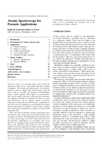 Atomic Spectroscopy for Forensic Applications 1