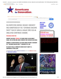 Doj Inspector General Michael Horowitz Was Handpicked by the “Espionage Machine Part…