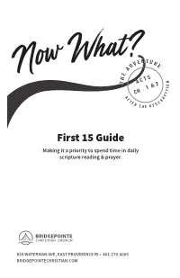 First 15 Guide Making It a Priority to Spend Time in Daily Scripture Reading & Prayer